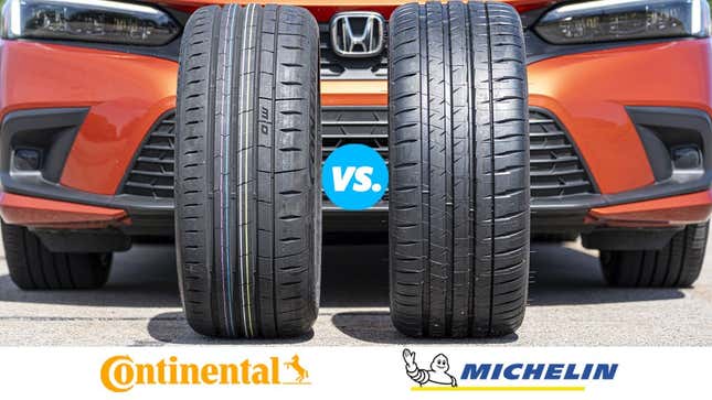 Continental ExtremeContact Sport 02 tire beside Michelin Pilot Sport 4S